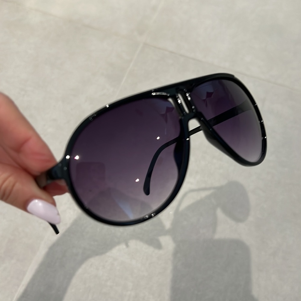 Perry Ellis sunglasses UNISEX black color Y2K Carrera look big statement - Picture 3 of 8